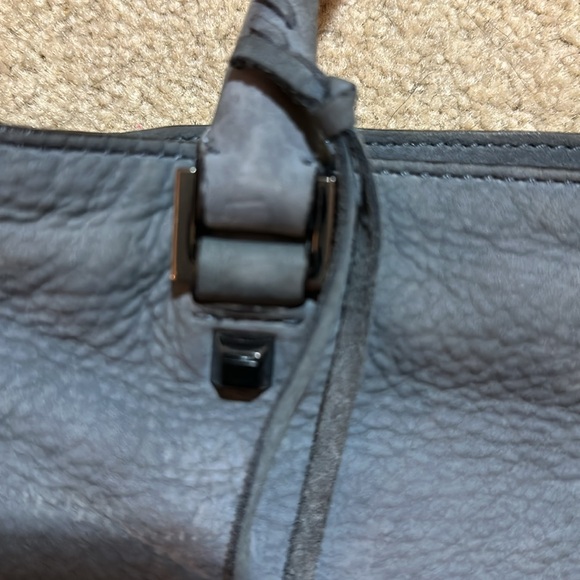 Rebecca Minkoff fringe regan Satchel Tote Suede grey blue - Picture 4 of 9